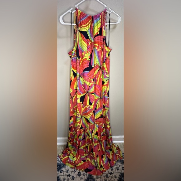 NEW Trina Turk® La Concha Colorful Halter-neck Maxi Dress Women’s Size L - Picture 3 of 8